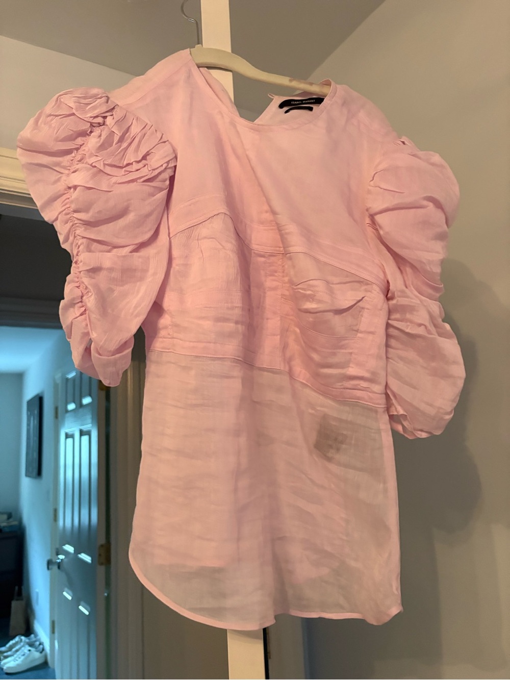 Isabel Marant Pink Puff-Sleeve Blouse